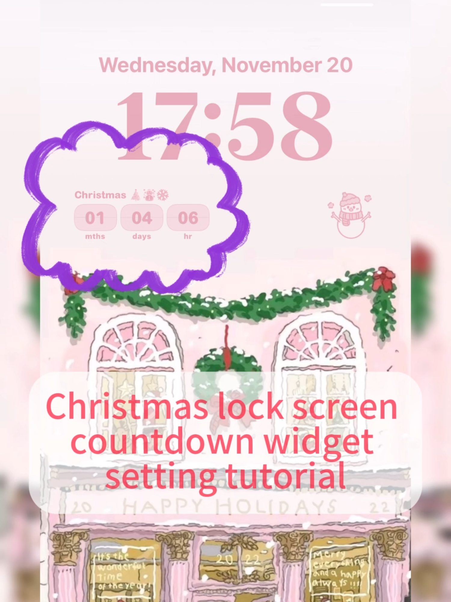 ❄️☃️🎄How to have a Christmas countdown widget on your lock screen #iscreen #lockscreen #widget #wallpaper #ロック画面 #Countdown #Christmas
