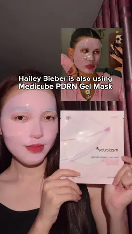 Spot Hailey Bieber using medicube PDRN Pink Collagen Gel Mask 🎀💞 Available at @Medicube Global @Medicube Global  #haileybieber #medicube #medicubeambassador #medicubetiktokshop #pdrnjellymask #pdrncollagenmask #collagenmask #pinkjellymask #transparentgelmask #pdrn #collagen #mask #viral #viralproducts #haileybiebermask #haileybiebercollagenmask