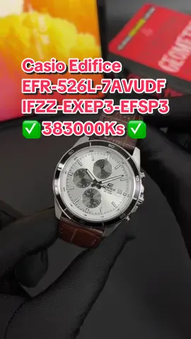 Casio Edifice EFR-526L-7AVUDF IFZZ-EXEP3-EFSP3-EL:A1 ✅ 383000Ks ✅ • Case Size : 44  mm • Water Resistance : 10 ATM • 1/10-sec. stopwatch • 100m water resistance • Stainless steel case #watch #collection #နာရီ #edifice #leather #theblackqueen 