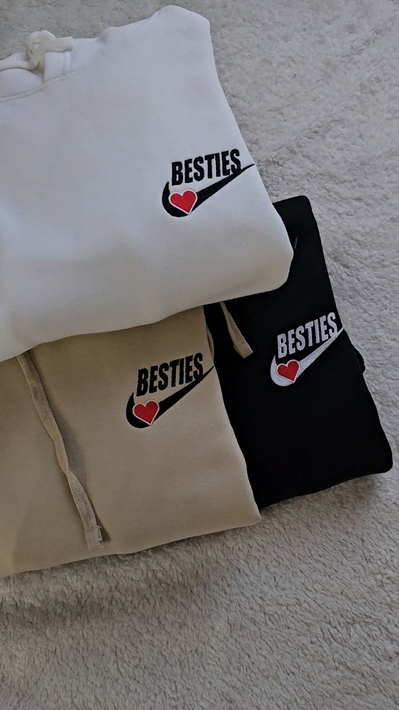 Imagine wearing these hoodies with your besties this Christmas🎄😍 #besties #BestFriends #trio #matchinghoodies #giftideas #uksmallbusiness #christmas #christmassleepover 