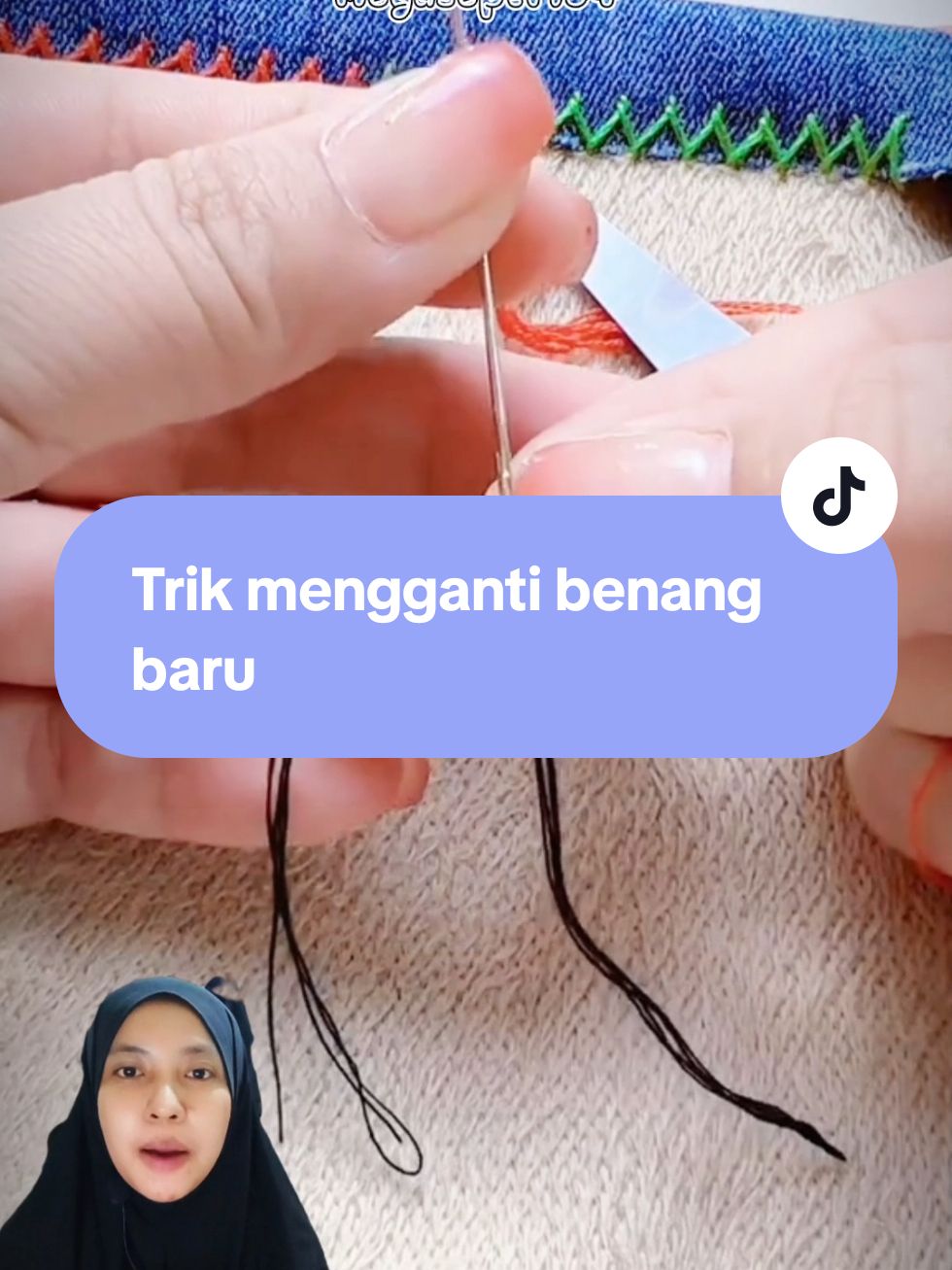 Trik mengganti benang baru #viral #menjahit #jahit #sewingtiktok #fyp #DIY #sewing #alatjahit 