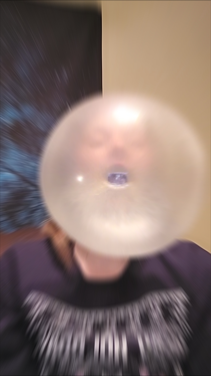 back to blowing...this one was little but it still made a mess #bubblegum #blowingbubbles  can you guys tell I lost hella weight in 2024 💋