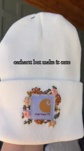 hand embroidered fall florals! #beanieseason #girlswhohunt #MomsofTikTok #girlythings #carharttbeanie #handembroidered #handembroidery 