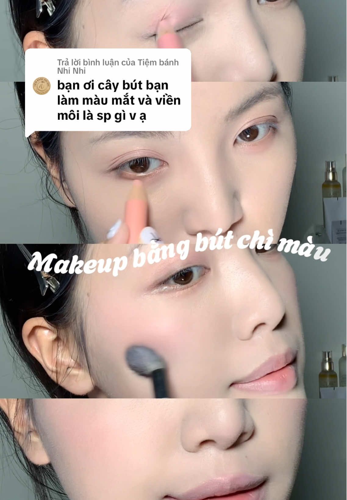 Trả lời @Tiệm bánh Nhi Nhi chì kẻ đa năng 🌝 #thuchiendaily  #toocoolforschool  #chimaumatTCFS #makeup 