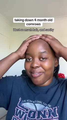 taking down my 4 month old cornrows !  this cornrow takedown really made me realise how damaging this can be for my 4c kinky hair. i need to do better next time 😭 #cornrowtakedown #4montholdcornrow #4chair #afrohair #texlaxedhair #busiet123 #cornrowon4chair 