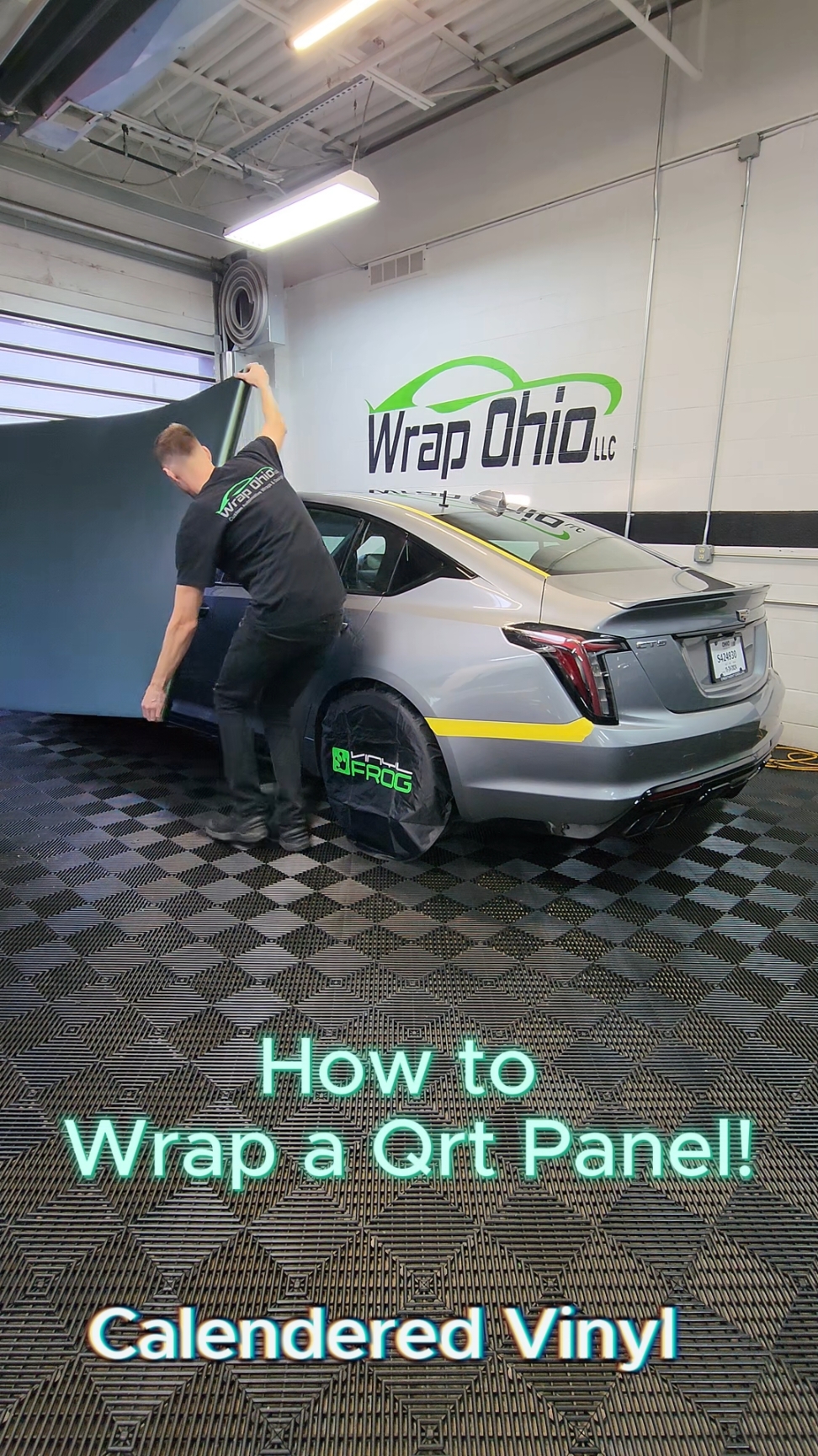 How to wrap a quarter panel in calendered vinyl! This is @vinylfrog_official Metallic Kaitoke Green. We are wrapping a 2024 Cadillac CT5 Blackwing! #howto #wrap #vinylwrap #carwrap #vinylfrog 