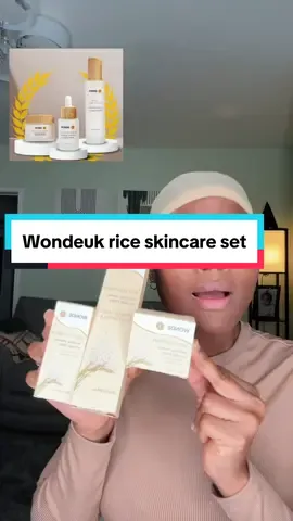 Shop the amazing rice skincare set tonner . Serum. Cream @Wondeukofficial #skincare #beauty 