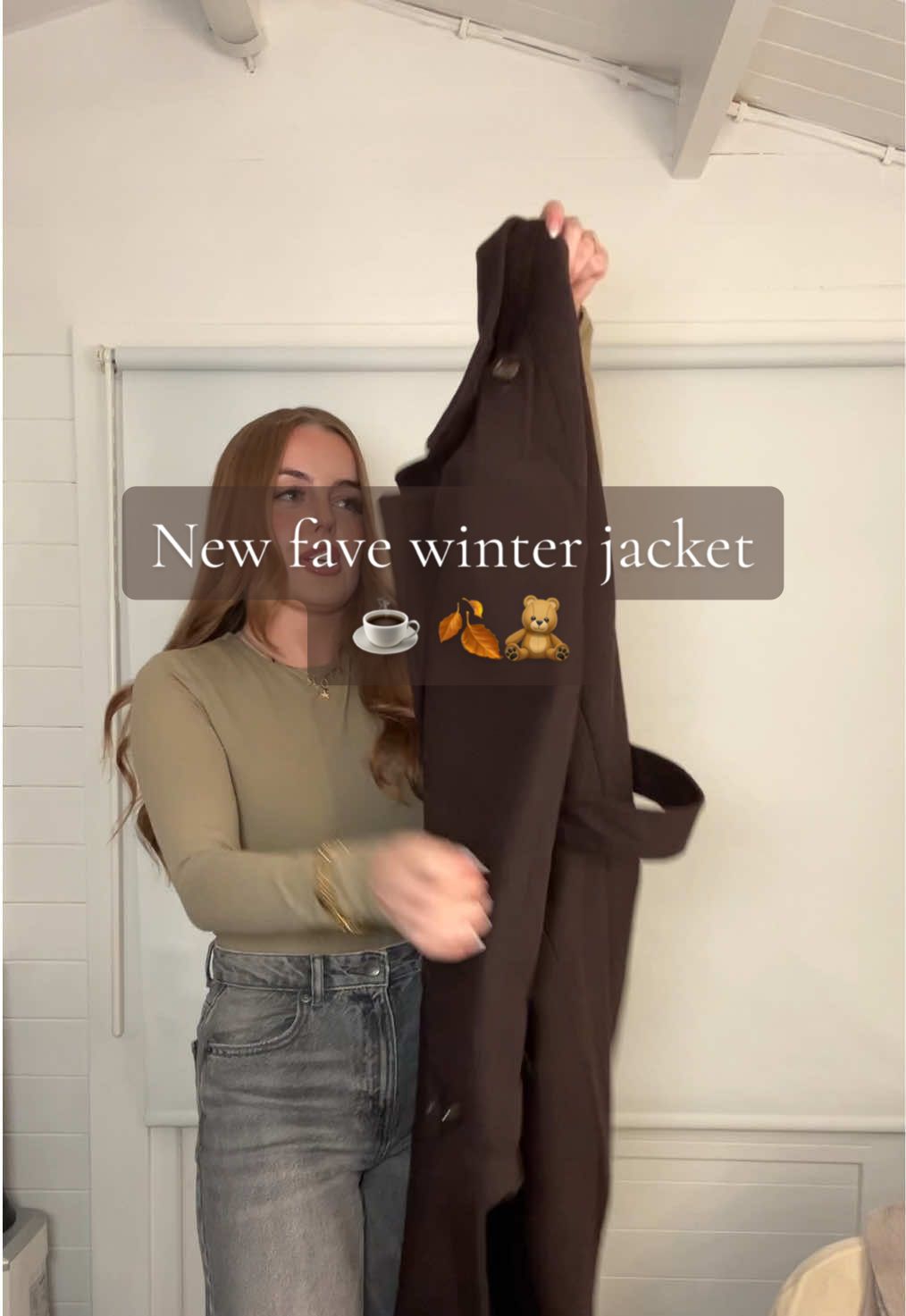 My new fave for winter🍂🧸🫶🏼 @Pull&Bear #winterjacket #trenchcoat #pullandbear 