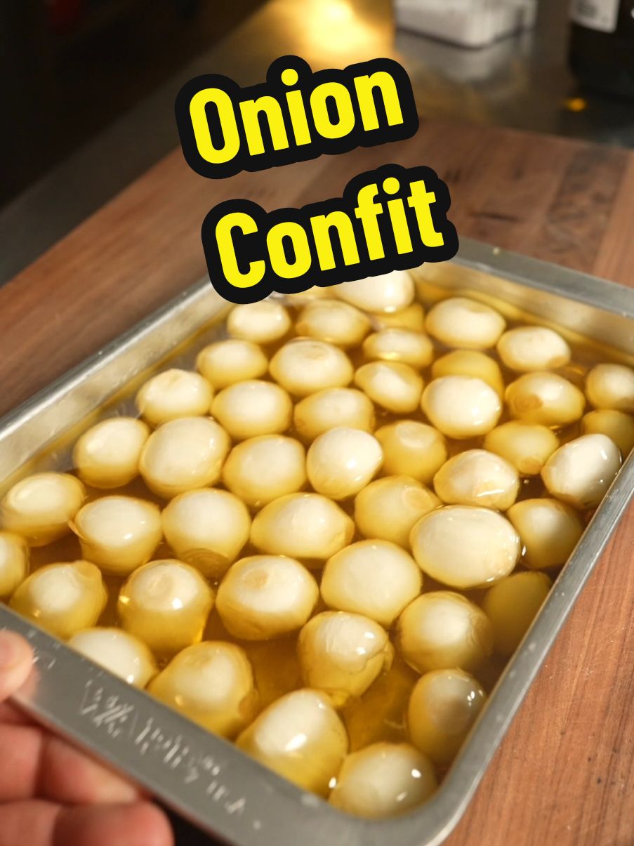 This the kind of stank breath that's valid! onion confit made just like garlic confit!  #garlic #onion  350 covered 1hr-1hr 30min