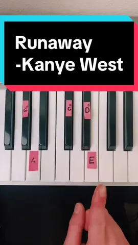 How to play Runaway 🔥#creatorsearchinsights #kanyewest #pianotutorial #pianotok 