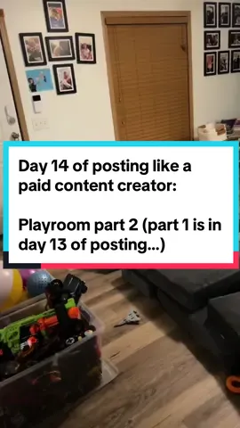 Day 14 of posting like a paid content creator until I am one. Back to Cleaning and organizing the playroom tonight!  Playroom inspiration loading… #content #contentcreator #playroom #reset #cleaning #organizing #teamwork #question 