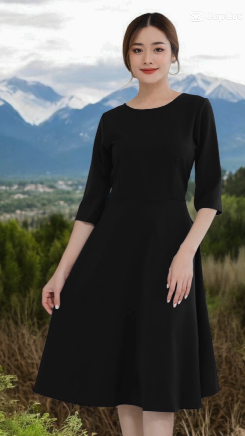 ChalotteQueenBrand T1418 ชุดเดรสดำ เดรสคอกลม แขนห้าส่วน ทรงบาน เดรสทำงาน ชุดทำงาน ชุดสุภาพยาว 40 นิ้ว  ชุดดำไปงานศพ Women Clothing Lady Dress เสื้อผ้า ผู้หญิง เพียง ฿420.00 - 550.00! อย่าพลาด แตะลิงก์ด้านล่าง#เดรสสวยๆ #เดรสดํา #เดรสน่ารักๆ 