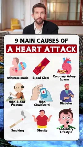 ⚠️ 9 main causes of a heart attack #health #healthtips #heart #heartattack 