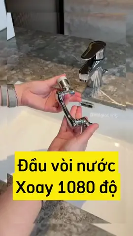 Đầu vòi nước đa năng xoay 1080 độ thông minh với 3 khớp xoay 360 độ giúp xoay mọi hướng tiện lợi.