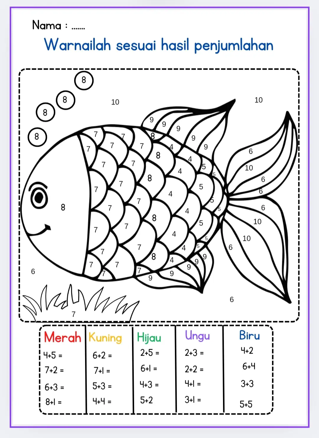 Contoh : Coding for Kids Matematika Kelas 1 : Mewarnai Penjumlahan dan Pengurangan sesuai dengan bilangannya #coding #codingforkids #codingdasar #belajarcoding #gurukontenkreator #fyp 