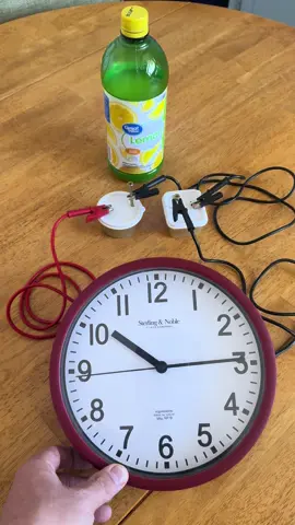 Lemon juice powering clock #lemonjuiceclock #lemonclock #lemon #clock 