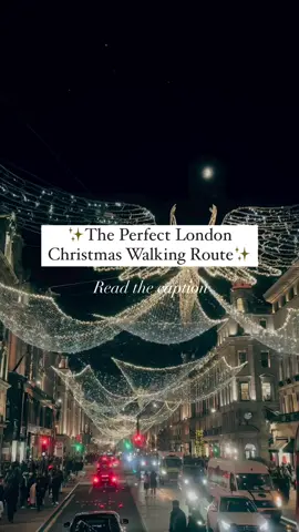 🎄Perfect Christmas Walking Route in London ❣️Save it! Best start: 4-5 PM. Total walk: Approximately 5km Total time: About 3 hours walking time 🪽Regent & Oxford Street – Start under the famous angel lights. @regentstreetw1 @oxfordstreetw1  🧸Hamleys (0.2 miles) – Stop by the iconic toy store for Christmas magic. @hamleysofficial  🎄Carnaby Street – Snap photos of the unique holiday decorations. @carnabylondon  ☕️Kingly Court (0.1 miles) – Warm up with hot chocolate at Chin Chin Labs. @kinglycourtcarnaby  ✨Liberty London (0.4 miles) – Luxury holiday shopping and festive displays. @libertylondon  🎁Fortnum & Mason (0.5 miles) – See the magical windows and holiday treats. @fortnums  🔔Bond Street – Admire the Cartier display and elegant decor. @bondstreet  🦌Ralph’s Coffee – Cozy coffee stop in holiday atmosphere. @ralphscoffee  ⭐️Annabel’s, Mayfair – See the beautiful Christmas facade. @annabelsmayfair  🔔Covent Garden (1.5 miles) – Enjoy the giant tree, mistletoe chandeliers, and live performances. @coventgardenldn  ☕️Ladurée or Balthazar – Stop for a festive hot chocolate. @ladureeuk  🌲Seven Dials – Soak in the holiday lights and cozy vibes. @sevendialsmkt  ❣️Neal’s Yard (0.1 miles) – Quick warm-up at 26 Grains. @nealsyardremedies  🫶Leicester Square Market – Browse for handmade gifts. @leicestersqxmas  🎄Trafalgar Square – View the Norwegian tree and carol singers. @trafalgar_square_  ⛸️Somerset House – End with a skate on the ice rink and hot chocolate. @somersethouse  This festive route will fill your day with Christmas cheer! #ChristmasInLondon #LondonChristmas #HolidaySeason #FestiveLondon #ChristmasLights #LondonShopping #WinterWonderland #ChristmasDecorations #ChristmasMagic #centralcee 