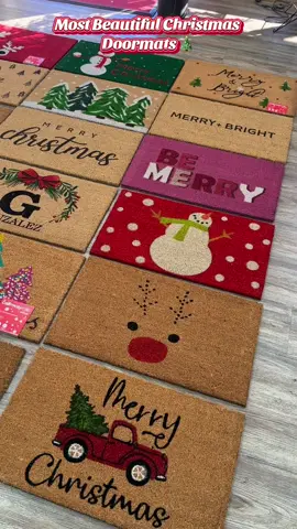 Our Christmas collection is filled with cheerful designs, snowy themes, classics and customizable options! Check out our full collection in our TikTok shop 🎄 #doormat #christmasdecor #winterwonderland #personalizedgifts #enteywaydecor #giftsunder20 #merrychristmas #pinkchristmas #merry #frontdoordecor 