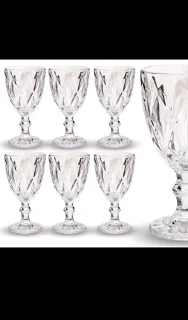 Jogo 6 Taça Diamante Copo Vidro Transparente Bico De Jaca 330ml #shopee #achadinhos #achadosshopee #taça 