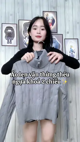 Áo len vặn thừng khoá kéo 2 đầu h.o.t trend mùa đông năm nay đây các bà ơiiii #aokhoaclen #doxinhmoingay #thoitrangnu #outfitmuadong #fashiontiktok #outfitideas #xuhuonghottrend2024 