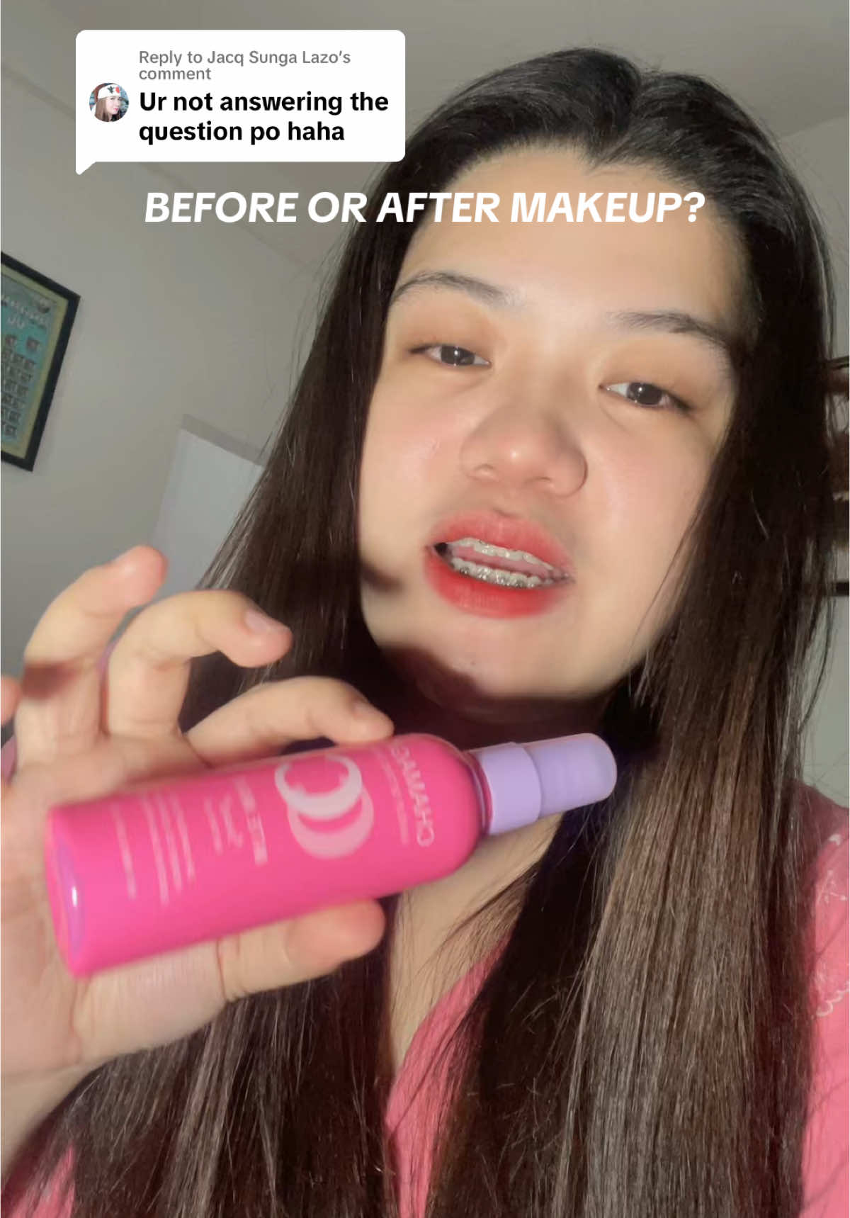 Replying to @Jacq Sunga Lazo sorry mi, after makeup po 😀 #fyp #foryou #viral #trending #makeupspray #settingspray #makeupsettingspray #longlastingmakeup 