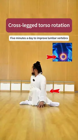 Cross-legged torso rotation, improve lumber vertebra.#taichi #meridian #exercise #practice #tcm #wudang #healthylifestyle #wais #chineseculture #healthandwellness #healthy 