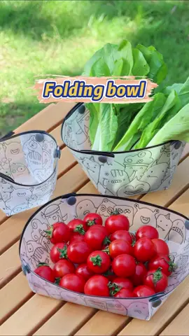 portable folding bowl, portable camping bowl, folding pasta bowl. Used for outdoor play, family gatherings, long and short business trips #bowl #foldable #trip #hiking #camping #fyp #trending #viralvideo #viral #tiktokshop #tiktokmademebuyit #cybermonday