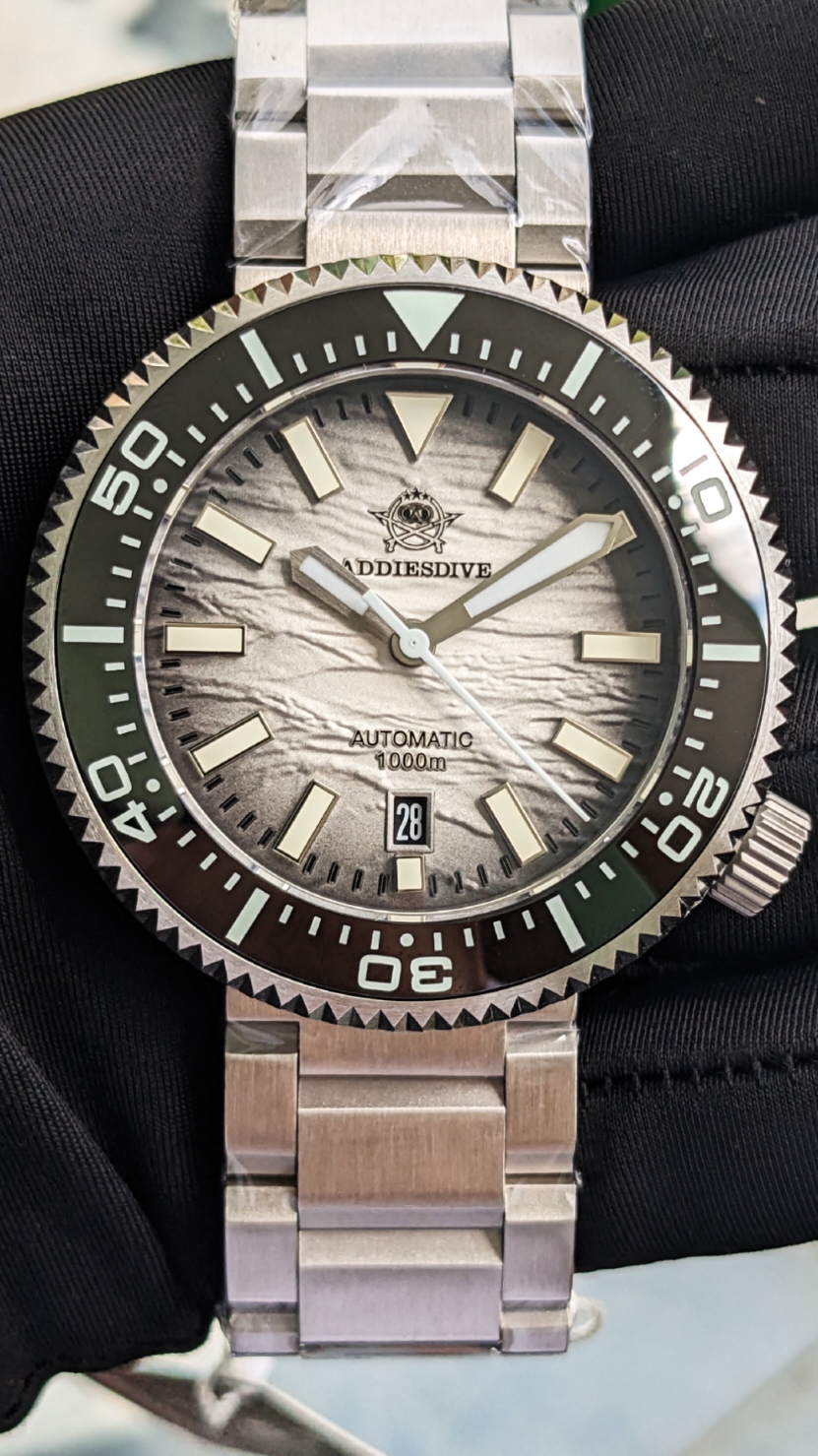 Addiesdive - Puck (hết) Size 46mm Kính Shapphire phủ AR  Máy cơ tự động Seiko NH35 Chống nước 1000m #homagewatch #donghonam #addiesdive #ad2069 