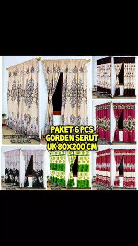 Paket 6 Pcs Gorden Serut untuk Pintu atau Jendela Ukuran 80x200 cm Kain Penutup dan Pemanis Rumah Katun #gordenjendela #gordenserut #gordenminimalis #gordenmurah #belanjaditiktoklagi #fyp 