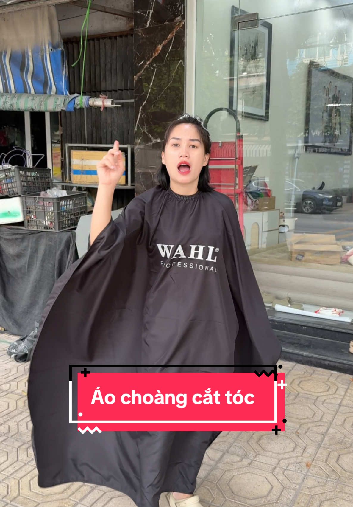 Áo choàng cắt tóc tiện lợi thật sự, cắt tóc ở nhà tiết kiệm luôn #cattoc #aochoang 