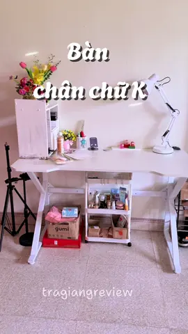 Bàn làm việc chân chữ K siêu chắc chắn luôn #tragiangreview #review #unboxing #banlamviec #bangaming #banchanchuk #giadungtienich 
