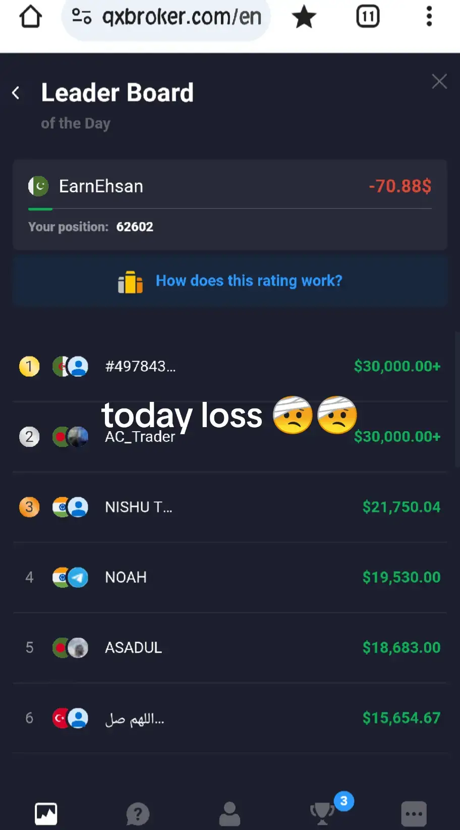 today loss big #trading #earnehsan 