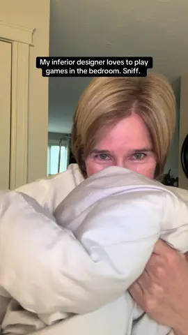 My inferior designer’s favourite game in the bedroom is called, Let’s Put the Duvet Cover Back on the Duvet. Such fun!! Sniff. #duvetcover #bedroomdecor #marriagehumor #funnyreel #comediansoftiktok #relatablecomedy #safeword #texture #fengshui #homedecor #interiordesigner @IKEACanada 