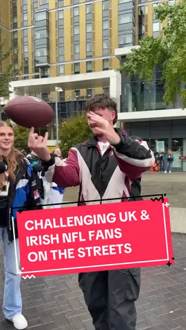 We asked fans at the Pats vs Jags game in Wembley how long they could spin a ball on their finger for, and then asked them to prove it 😅 #NFLUKIRE #NFL #NFLLondonGames #NFLLondon #LondonGames #NFLChallenge 