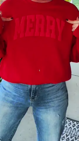 Merry Red Puff Sweatshirt.❤️ #tiktokshopblackfriday