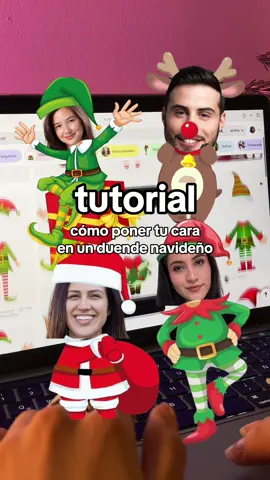 tutorial para poner tu carita en un duende de navidad 🎄💫 #duendenavideño #duendedenavidad #navidad🎄🎀 #canvatutorial #canvaenespañol #christmasinspo 