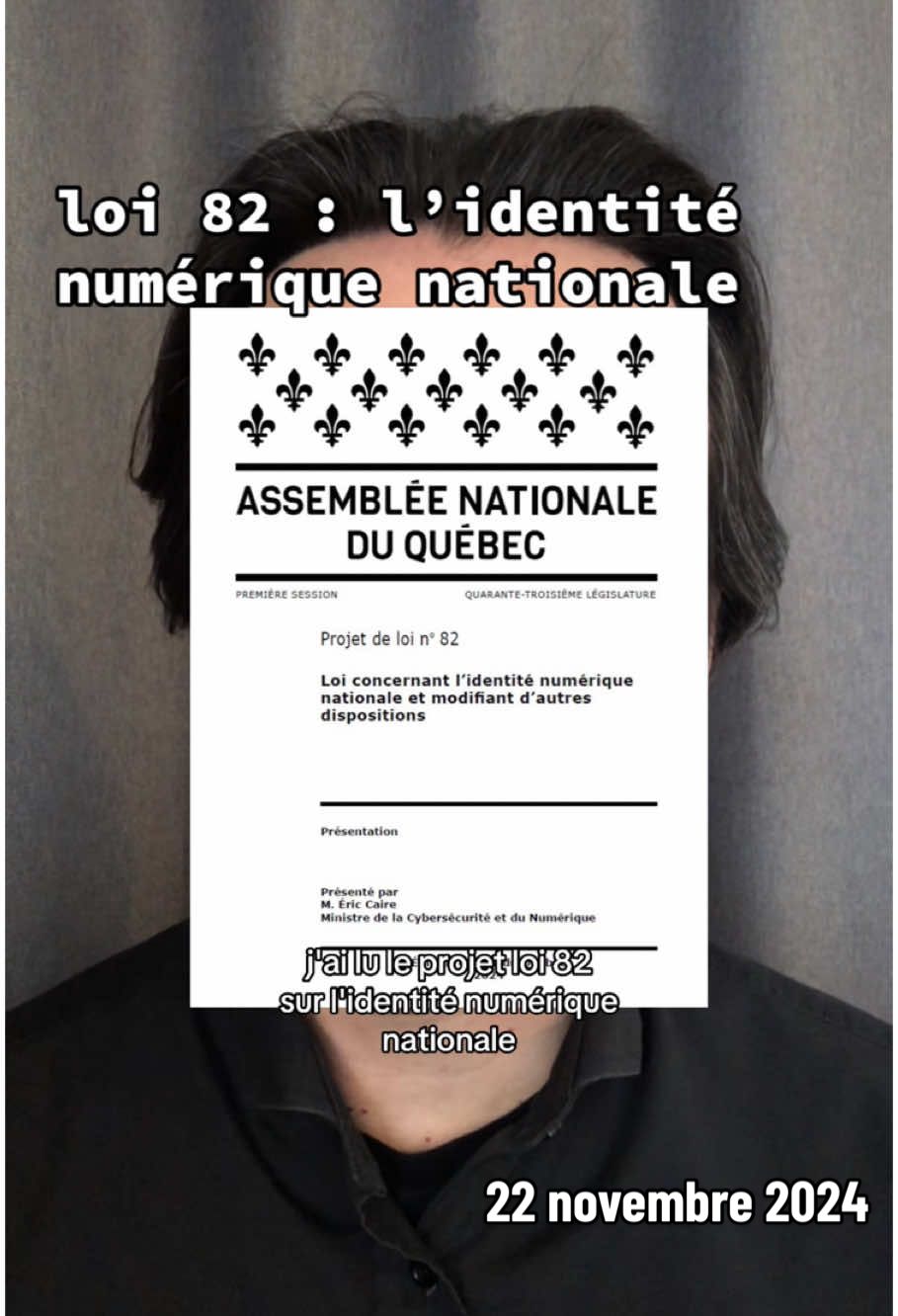 Une « identité numérique nationale » est proposée par le projet de loi 82 et soulève des questions importantes. Parlons-en. #Québec #FarnellMorisset #polqc #TikTokQuebec 