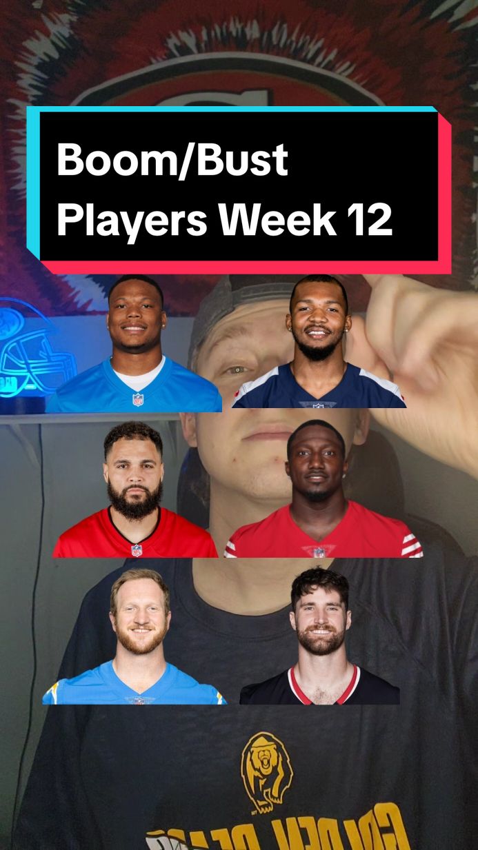 Fantasy Football Week 12 Boom/Bust Players #fantasyfootball #fantasyfootballadvice #fantasyfootballrankings #49erswalterpicks 
