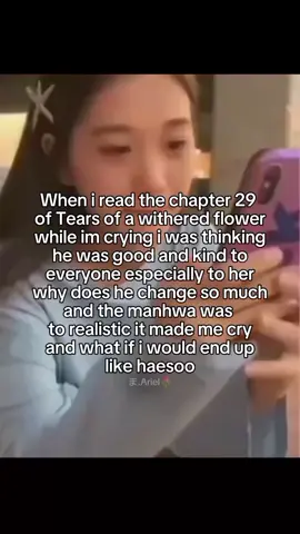 I know som of y'all experience this kind or relationships like after years and getting married you and your partner have come to the scariest married and even cheater that's why haesoo was thinking and telling taeha about it its not easy to move on after 13yrs of relationship/married. I won't forgive you mincheol for hurting haesoo and I don't know yet why does micheol change so let's wait until Friday  TITLE: Tears on a withered flower // 시든꽃에눈물을 App: #naverwebtoon (but its korean) ⚠️Contents for discussion all rights to original creators #fyp #fyppppppppppppppppppppppp #foryou #viral #Manhwa #manhwa #manhwareccomendation #시든꽃에눈물을 #Tearsonawitheredflower #tearsonawitheredflower #nahaesoo #notmypanel #CapCut 