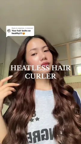 Replying to @reignrose_ PS: wala akong nilagay na kahit anong product  dyan sa buhok ko #heatlesscurls #heatlesshairstyles #heatlesshaircurler 