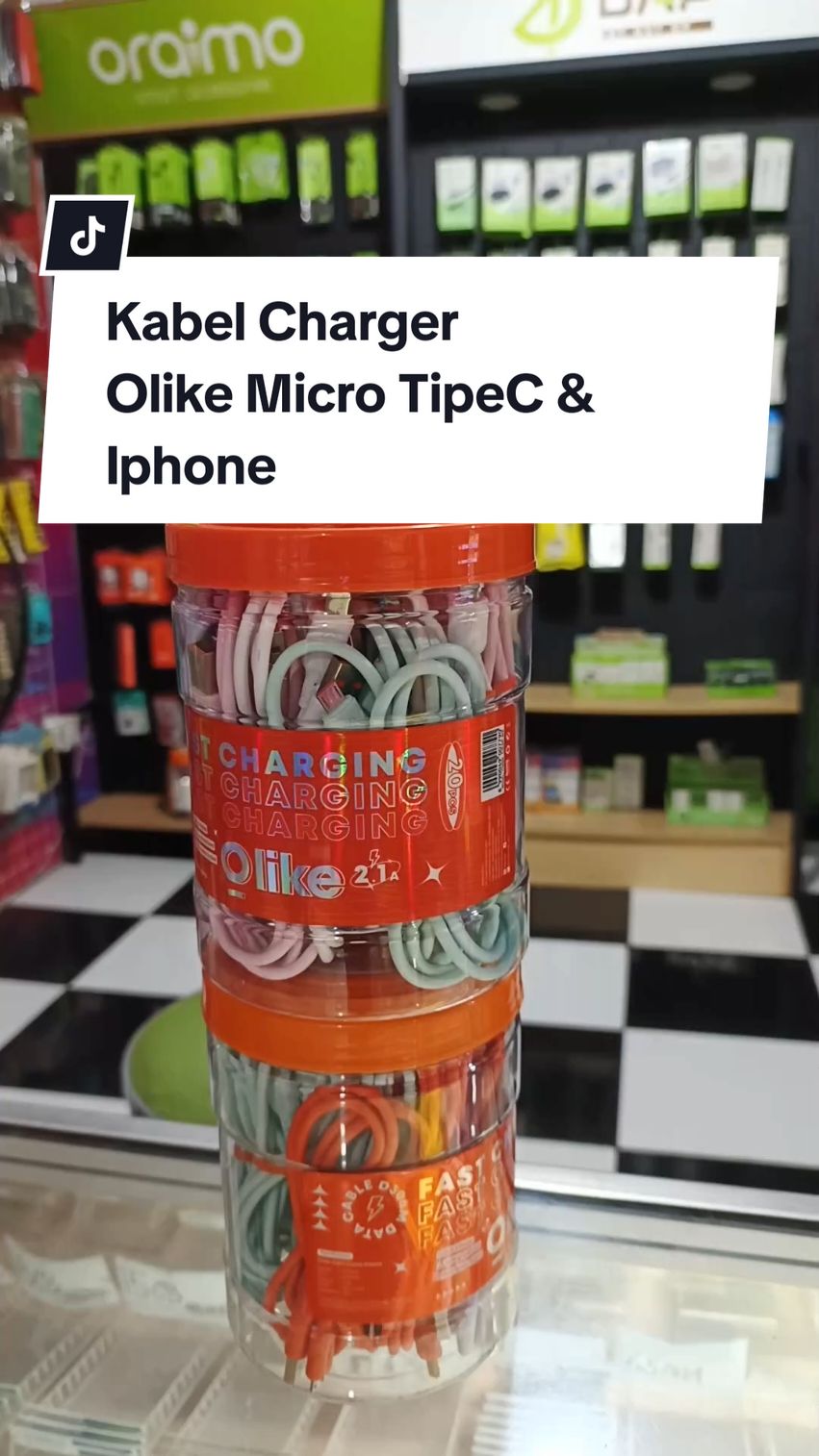 Kabel charger kabel data olike satu toples ada micro tipe-c dan iphone isi 20pcs. #kabeldata #kabelcharger #kabeldatamurah #kabelchargermurah #kabeldatafastcharging #aksesorishp #diskontiktokshop #gratisongkir 