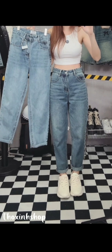 Quần baggy trơn thêu nơ#quanjean #jeans #quanbaggy #viraltiktok #master2023bytiktok #xuhuong #thoitrangnu 