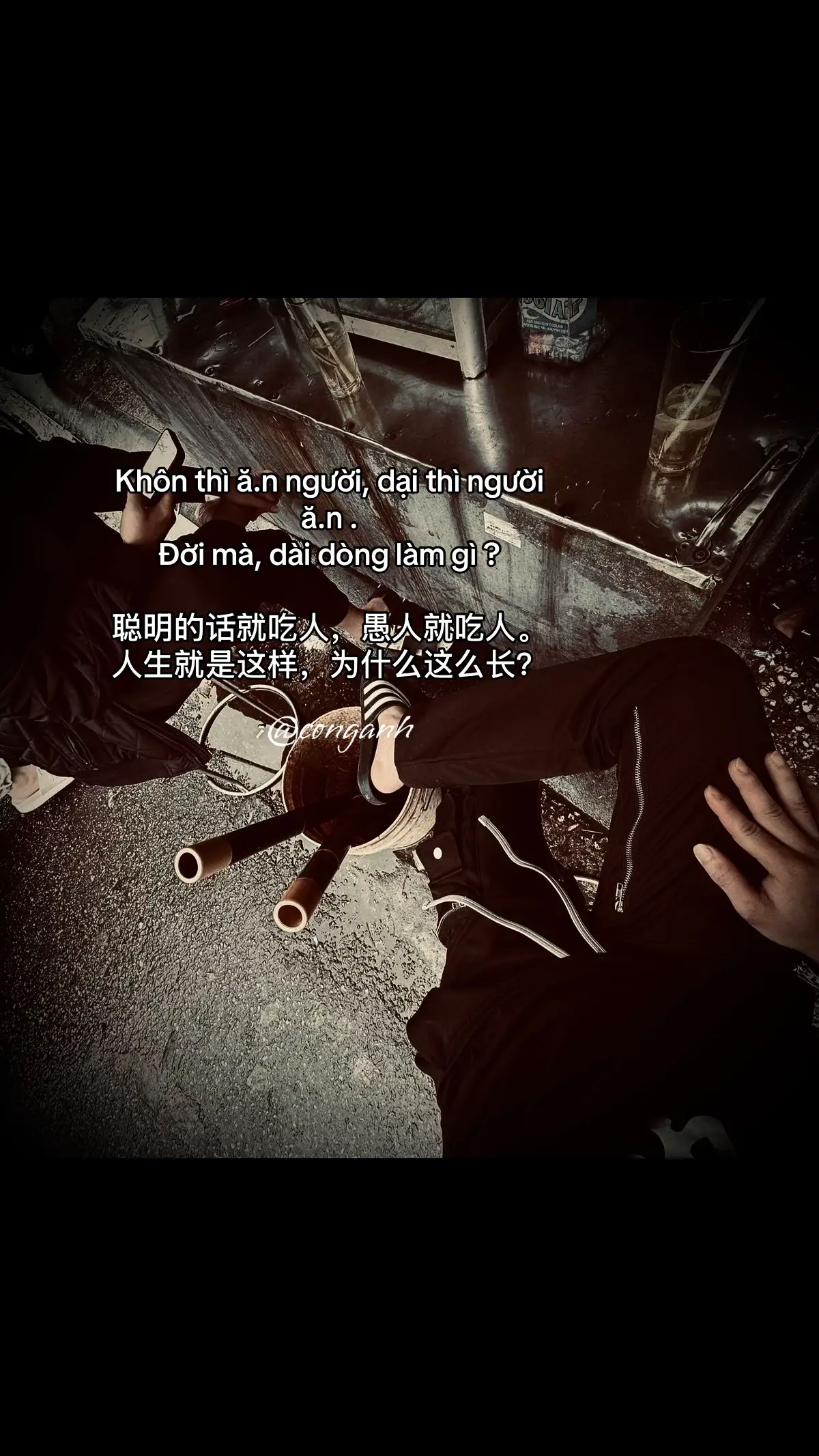 Khôn thì ă n người, dại thì người a n. Đời mà, dài dòng làm gì? Nếu thông minh thì ăn người, kẻ ngu thì ăn người. Cuộc sống là như vậy, tại sao lại dài như vậy?#conganh #story #tamtrang #sttdoi 