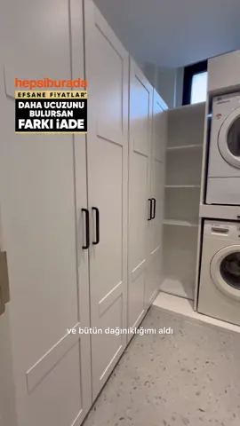 @Yagmur Kulfel, Eski tuvaletini #hepsiburada’dan efsane fiyatlarla aldığı dolaplar ile modern bir çamaşır odasına dönüştürüyor🛒🧡 Videoda kullanılan ürünlerin hepsi Hepsiburada’da, daha ucuzunu bulursan da farkı iade😎 Sen nasıl buldun?