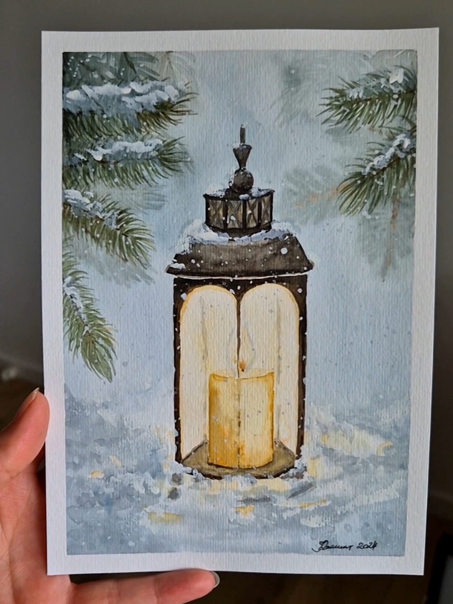 Winter lantern ❄️🕯❄️ Easy watercolor winter painting.  #art #artwork #artist #acrylicpainting #snow #winterpainting #christmas #christmaspainting #christmasdeco #christmasideas #easypainting #painting #paintingideas #ideas #watercolor #advent #lantern #candle #laterne  #christmaslantern  #christmaspaintingidea #aquarell #aquarelle #season #watercolorpainting #easywatercolor #easywatercolorpainting #śnieg #Home #gift #zima #snowy  #deco #DIY #timelapse #tutorial #cutewatercolor #easypainting #dlaciebie #fyp #shorts #short #kunst #iloveart #artlover #paintwithme #creative #hobby #passion #tik_tok #tiktok #artistoftiktok #tiktokart #relax #MDNB🖤 