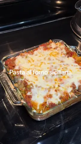 Pasta al forno siciliana - a sicilian take on baked ziti. One of my favorite dishes my nonna makes on sundays❤️  #pastaforno #pastaalfornosiciliana #pastaalforno #southernhospiltality #northernculture#CapCut 