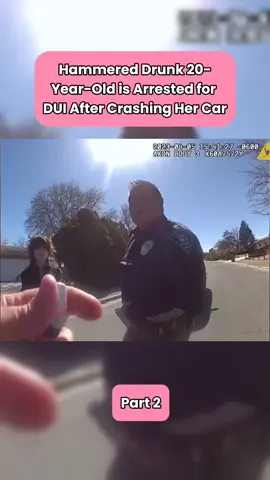 Hammered Drunk 20-Year-Old is Arrested for DUI After Crashing Her Car#fyp #cops 