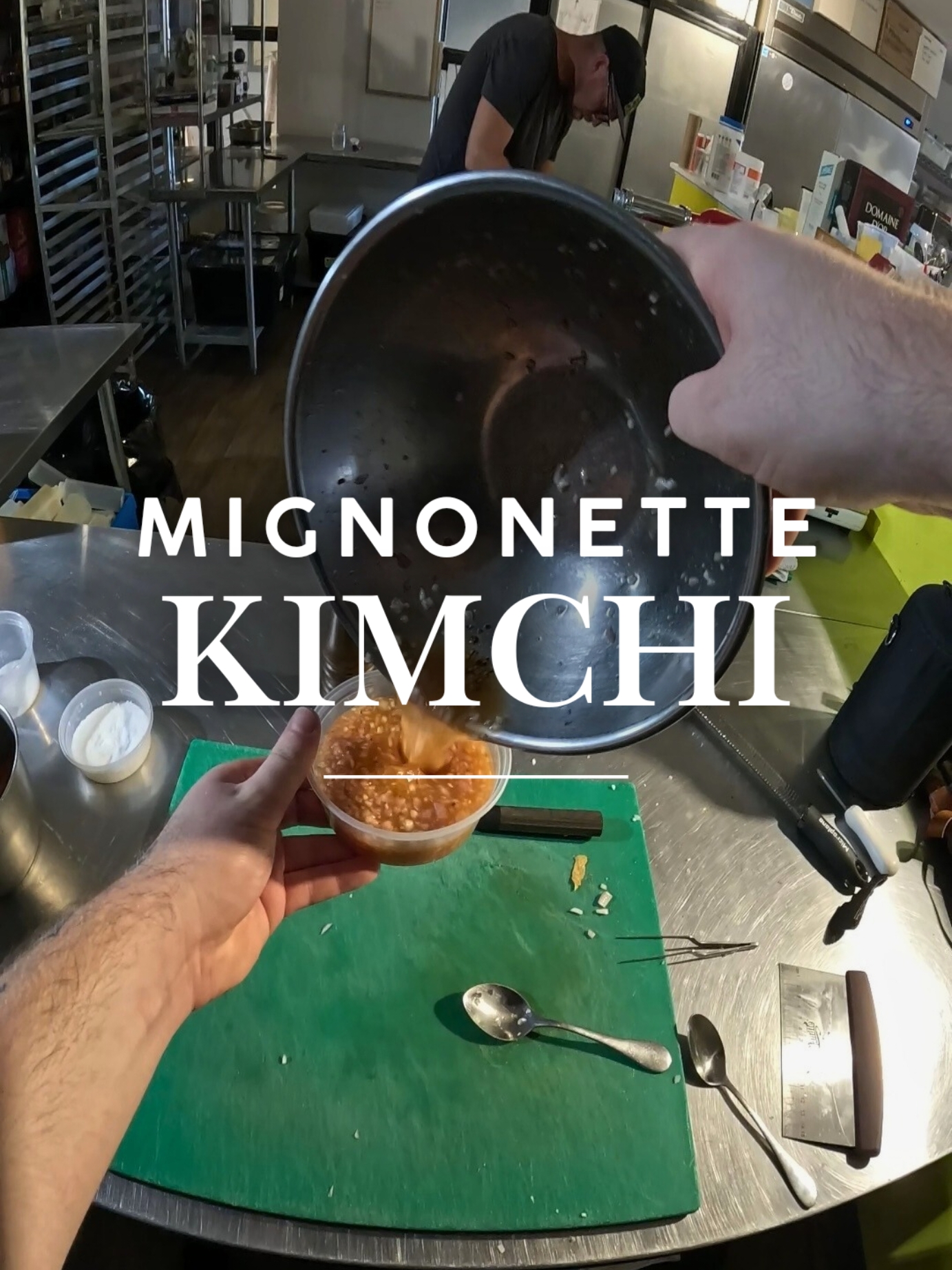 Kimchi Mignonette - Oyster Sauce Recipe 🦪 #worklife #dayinmylife 
