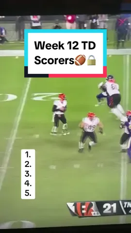 These guys are scoring in Week 12🏈🔒 #nfl #nflfootball #nflcontent #nfltouchdowns #tdscorers #nflweek12 #nflconvo