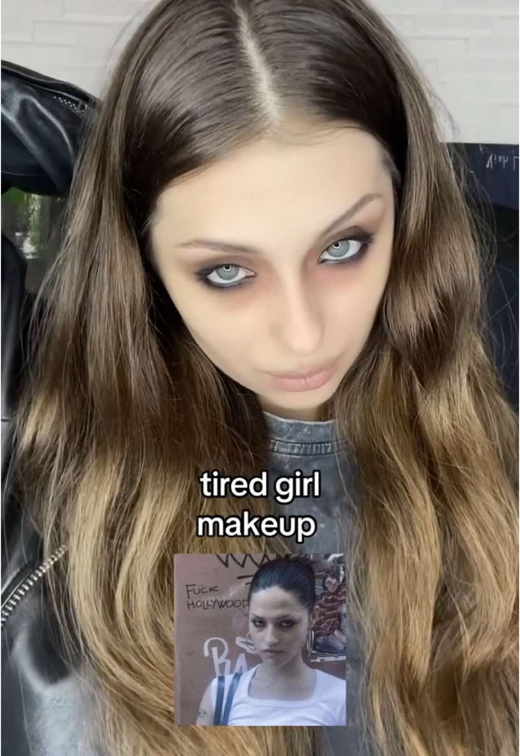 tired girl makeup 🖤🌪 . . . . . . . . . . . . . . . . . . . . . . . . . . . . . . . . #makeup #makeuptutorial #tiredgirlmakeup #tiredgirl #sleepygirl #tiredbeauty #eyebags #gabbriette #gabbriettemakeup #girlinterrupted #angelinajolie #90s #lisarowe #meganfox #rockstargf #grunge #smokeyeye #effystonem #90smakeup #tutorial 